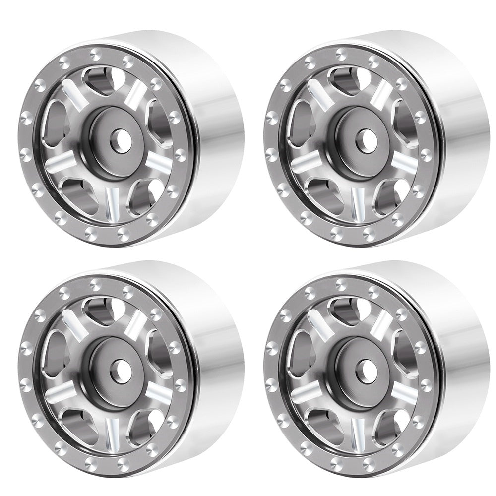 Powerhobby 1.0" Beadlock Wheels Grey (4) 1/24 Rock Crawler