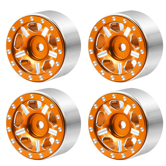 Powerhobby 1.0" Beadlock Wheels Orange (4) 1/24 Rock Crawler