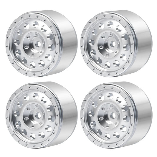 Powerhobby 1.0" Beadlock Wheels Silver (4) 1/24 Rock Crawler