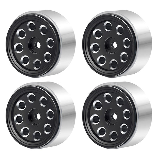 Powerhobby 1.0" Beadlock Wheels Black (4) 1/24 Rock Crawler