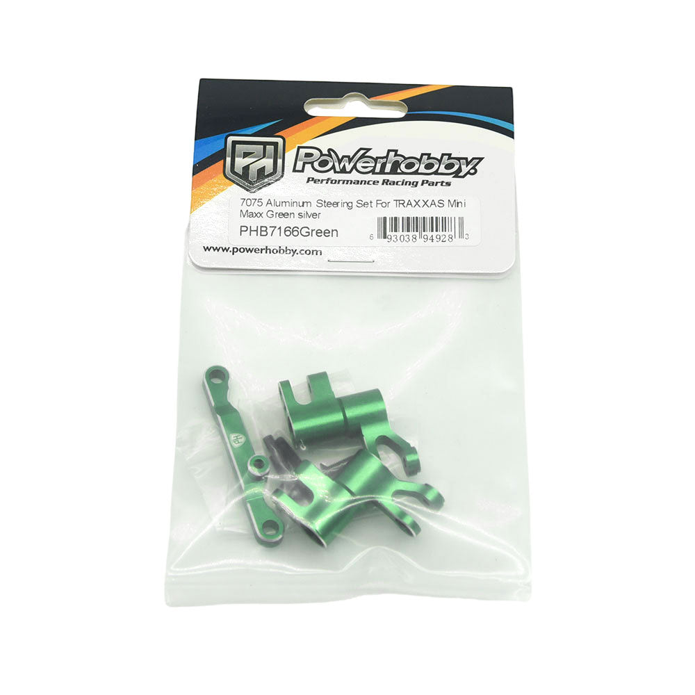 Powerhobby 7075 Aluminum Steering / Bellcrank Green FOR Traxxas Mini Maxx