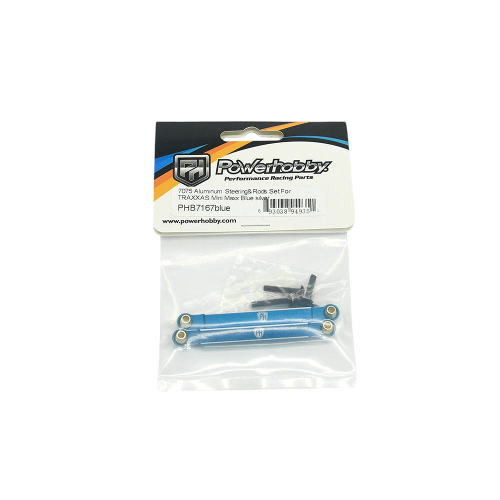 Powerhobby 7075 Aluminum Steering Rods Blue FOR Traxxas Mini Maxx