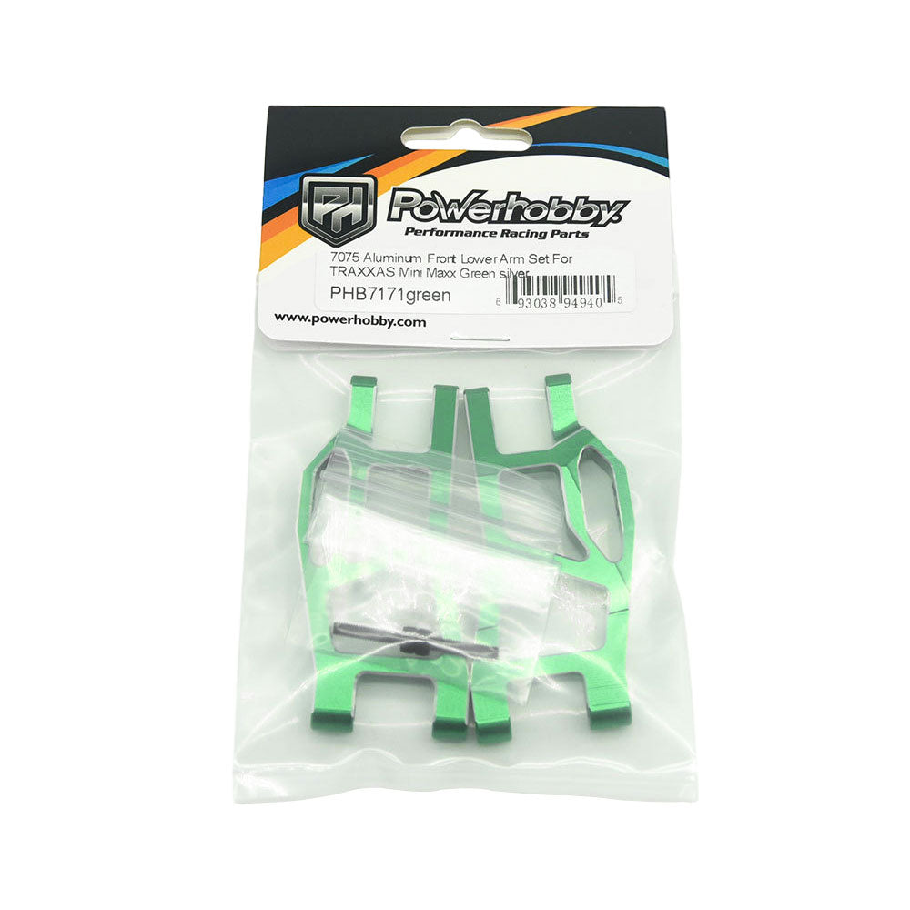 Powerhobby 7075 Aluminum Front Lower Arms Green FOR Traxxas Mini Maxx