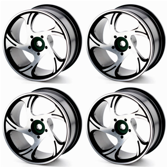 Powerhobby Aluminum 1/10 Touring Car Wheels / Rims Black (4) 12mm Hex -