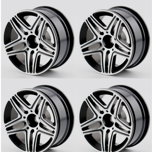 Powerhobby Aluminum 1/10 Touring Car Wheels / Rims Black (4) 12mm Hex ---