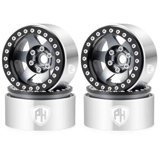 Powerhobby Aluminum 1.9" Grey Beadlock Wheels (4) 1/10 Rock Crawler