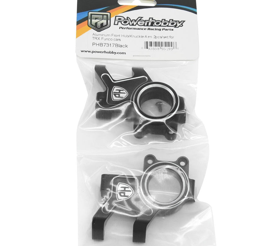 Powerhobby 7075 Aluminum Front Steering Blocks Black FOR Traxxas Funco