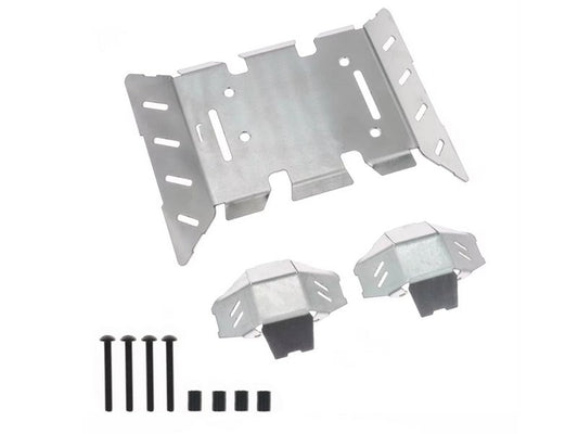 Stainless Steel Chassis Armor Skid Plate Axle Guard Axial 1/8 AXP8 Gilamon