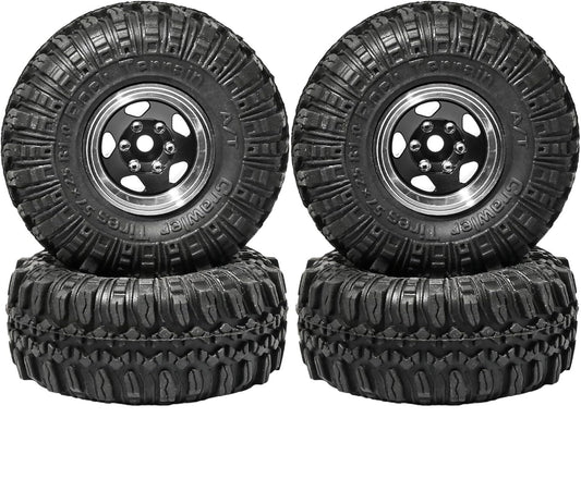 1.0" Mounted Tires / Wheels (4) 1/24 Rock Crawler