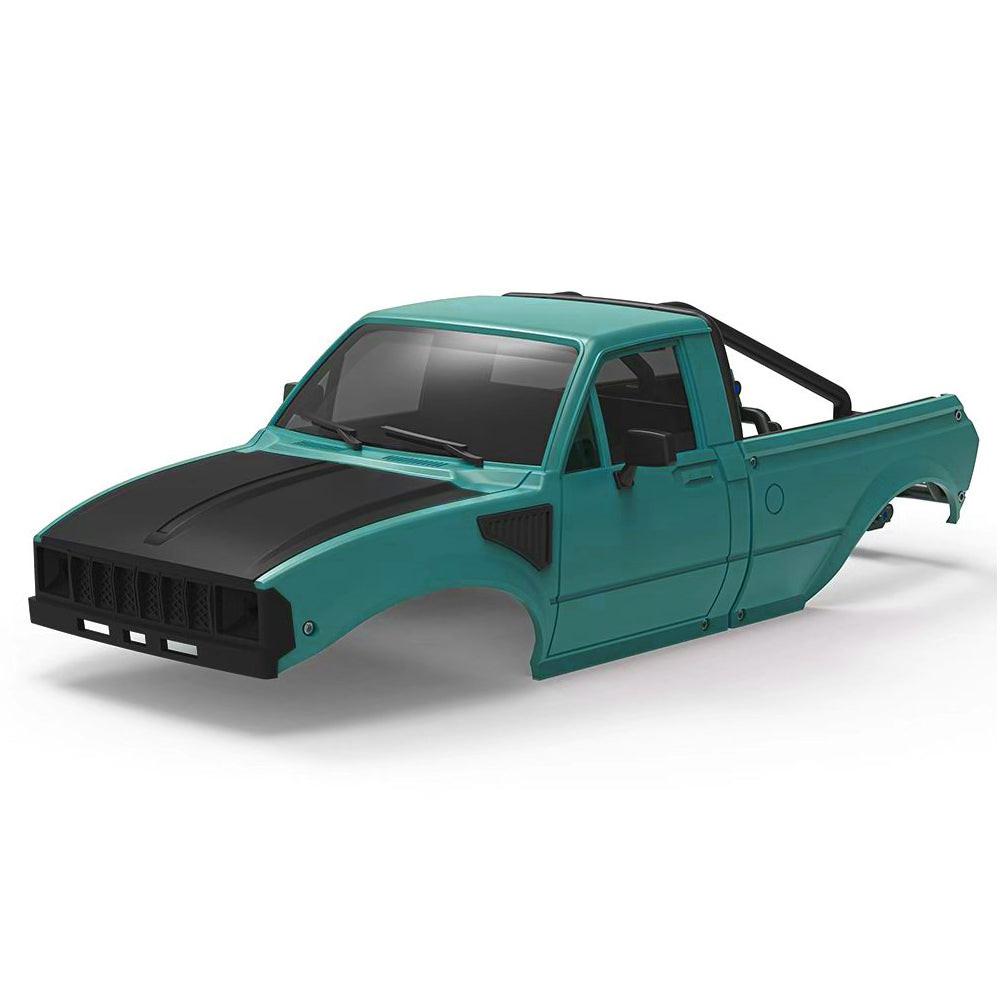 24 Rc Body Shell Pickup Hard Body Shell with Bed Rack Green for 1/24 RC Crawler Axial ...