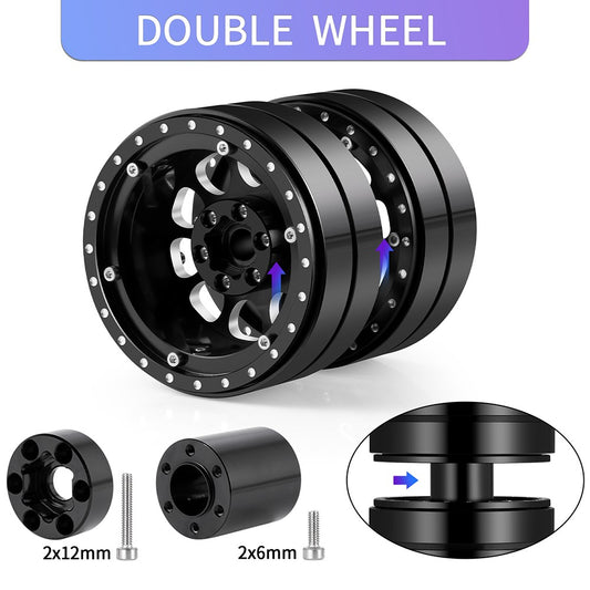 Powerhobby Beadlock 2.2" Dual Wheels / Rims 1/10 Rock Crawler