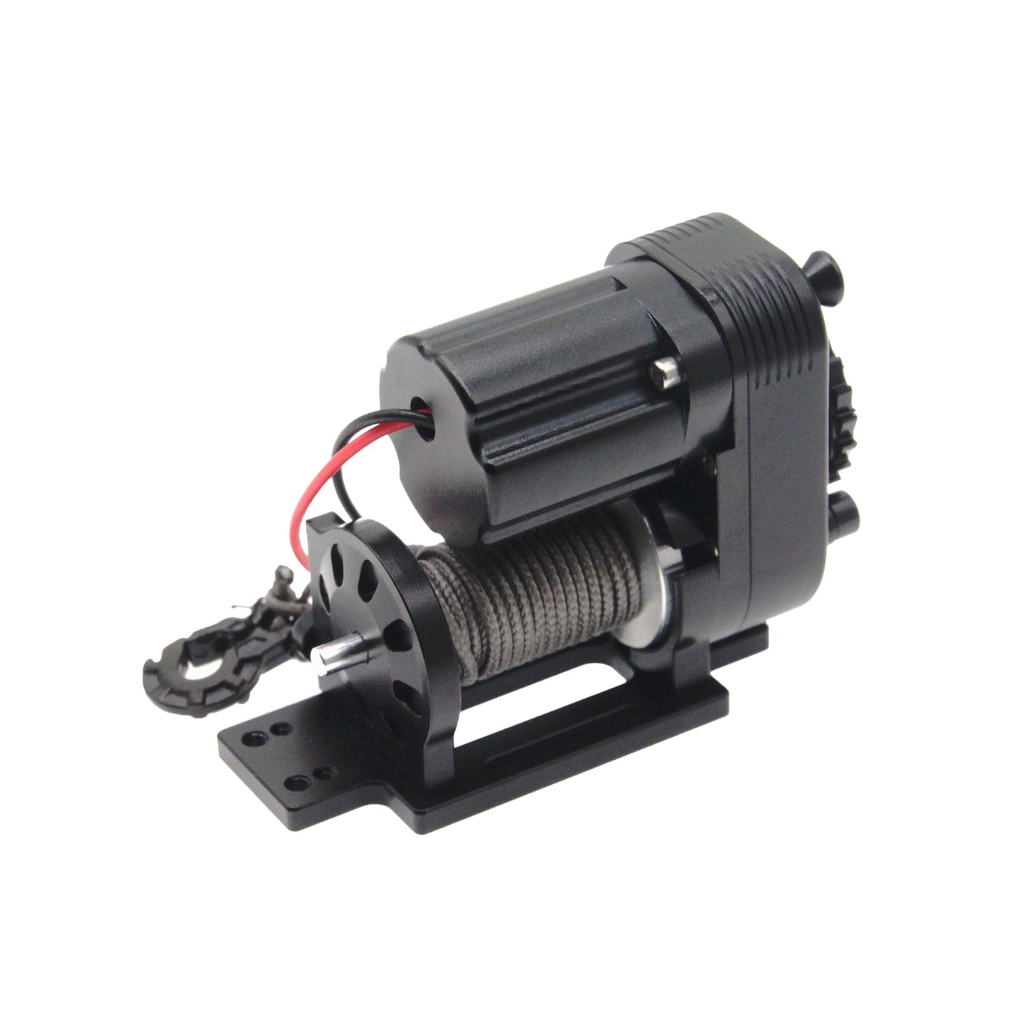1/10 Simulated 8274 Vertical Winch Aluminum 6-12.4V 50lbs Black for 1/10 Rock Crawler