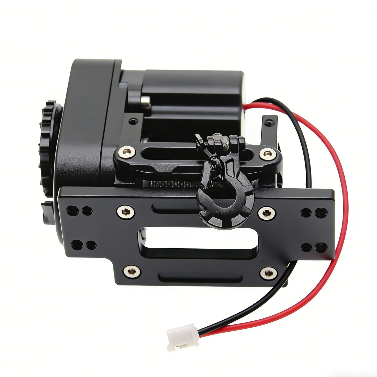 1/10 Simulated 8274 Vertical Winch Aluminum 6-12.4V 50lbs Black for 1/10 Rock Crawler