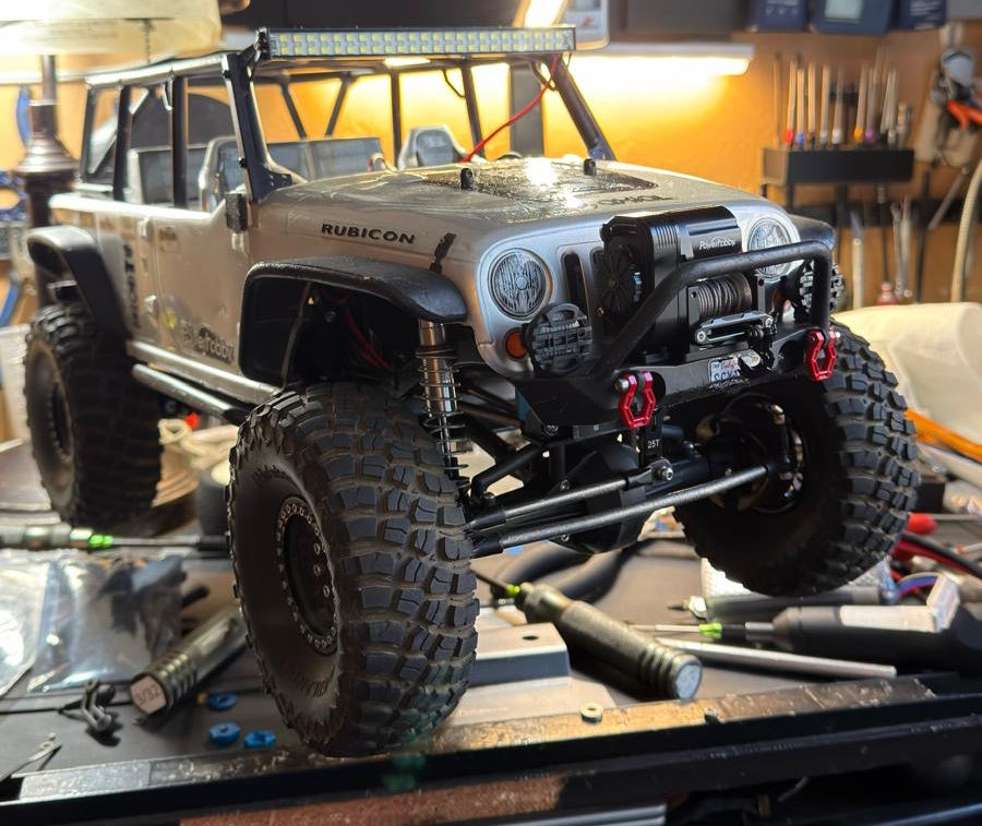 1/10 Simulated 8274 Vertical Winch Aluminum 6-12.4V 50lbs Black for 1/10 Rock Crawler