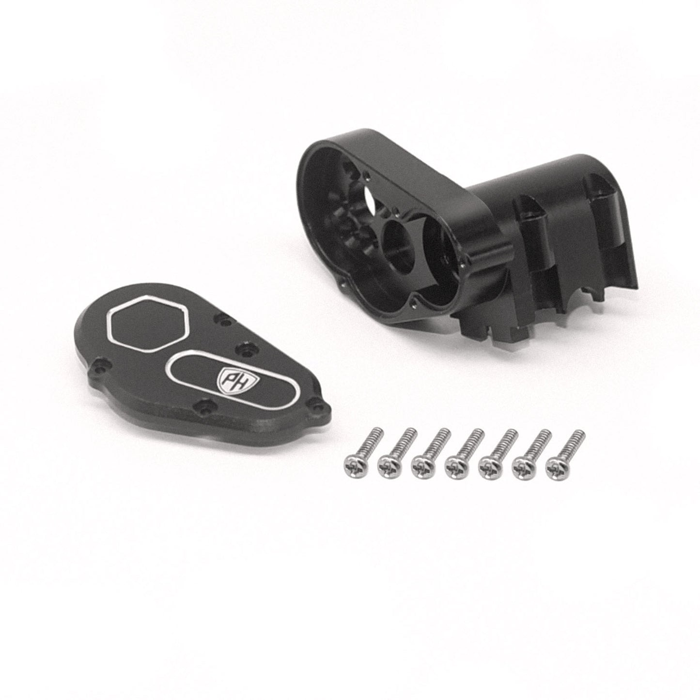 Powerhobby Aluminum Gear Box and Skid Plate Black Axial SCX30