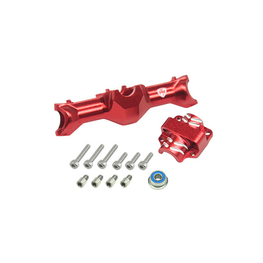 Powerhobby Aluminum Front Axle w Cover Red Axial SCX30
