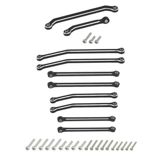 Powerhobby Aluminum Chassis Links + Steering Links Black Axial SCX30