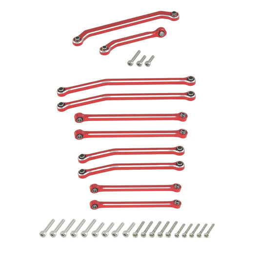 Powerhobby Aluminum Chassis Links + Steering Links Red Axial SCX30