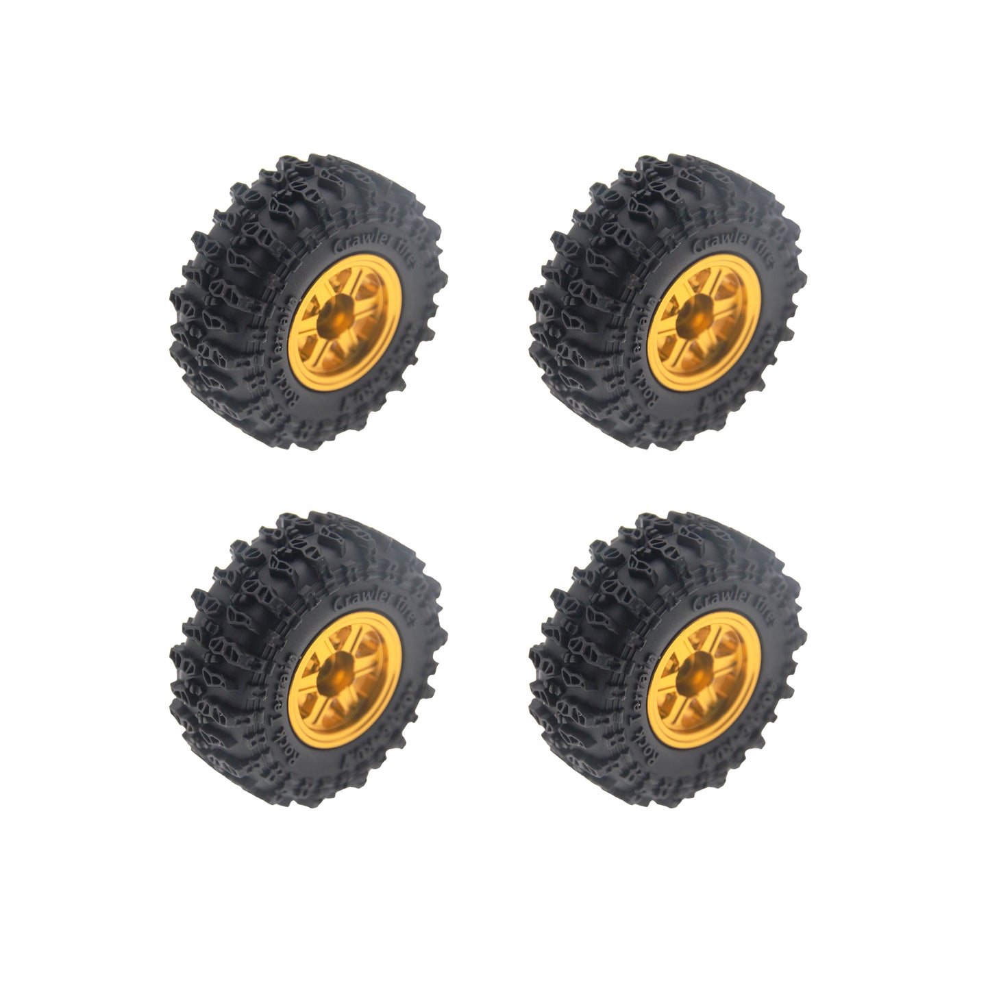 Powerhobby Axial SCX30 0.7" Brass Wheels / Tires (4) Gold Type A
