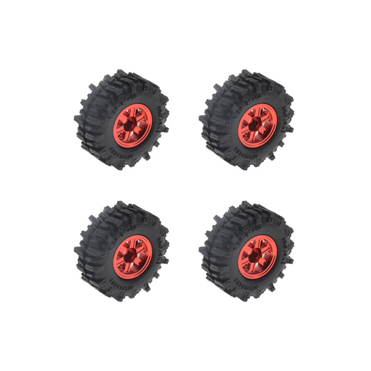 Powerhobby Axial SCX30 0.7" Brass Wheels / Tires (4) Red Type B