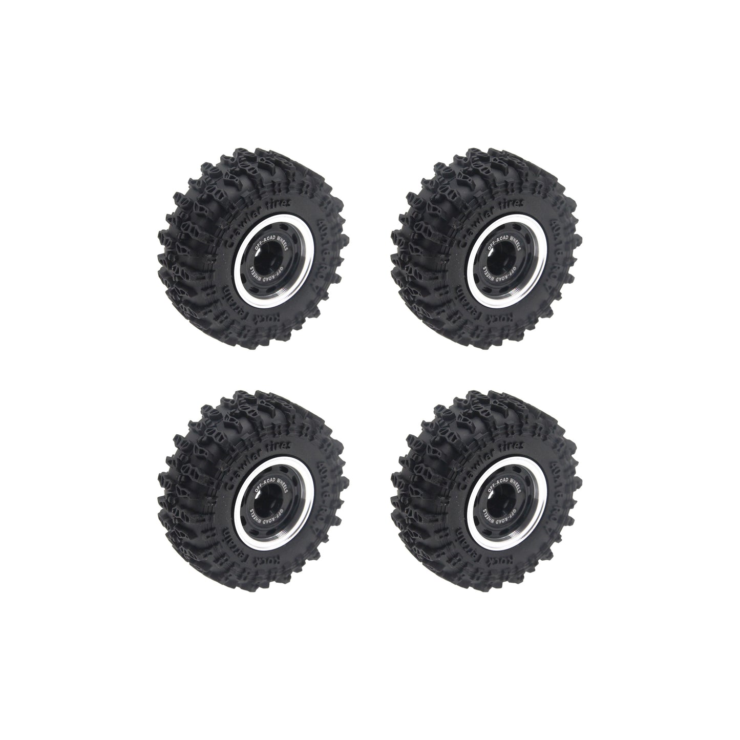 Powerhobby Axial SCX30 0.7" Beadlock Brass Wheels / Tires (4) Black Type A