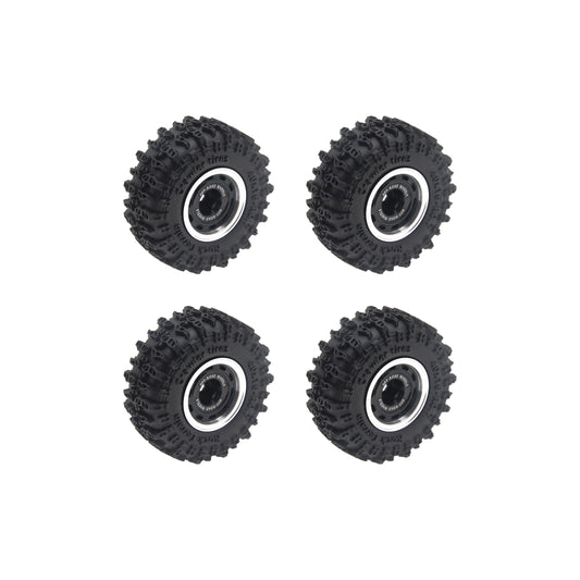 Powerhobby Axial SCX30 0.7" Beadlock Brass Wheels / Tires (4) Black Type A