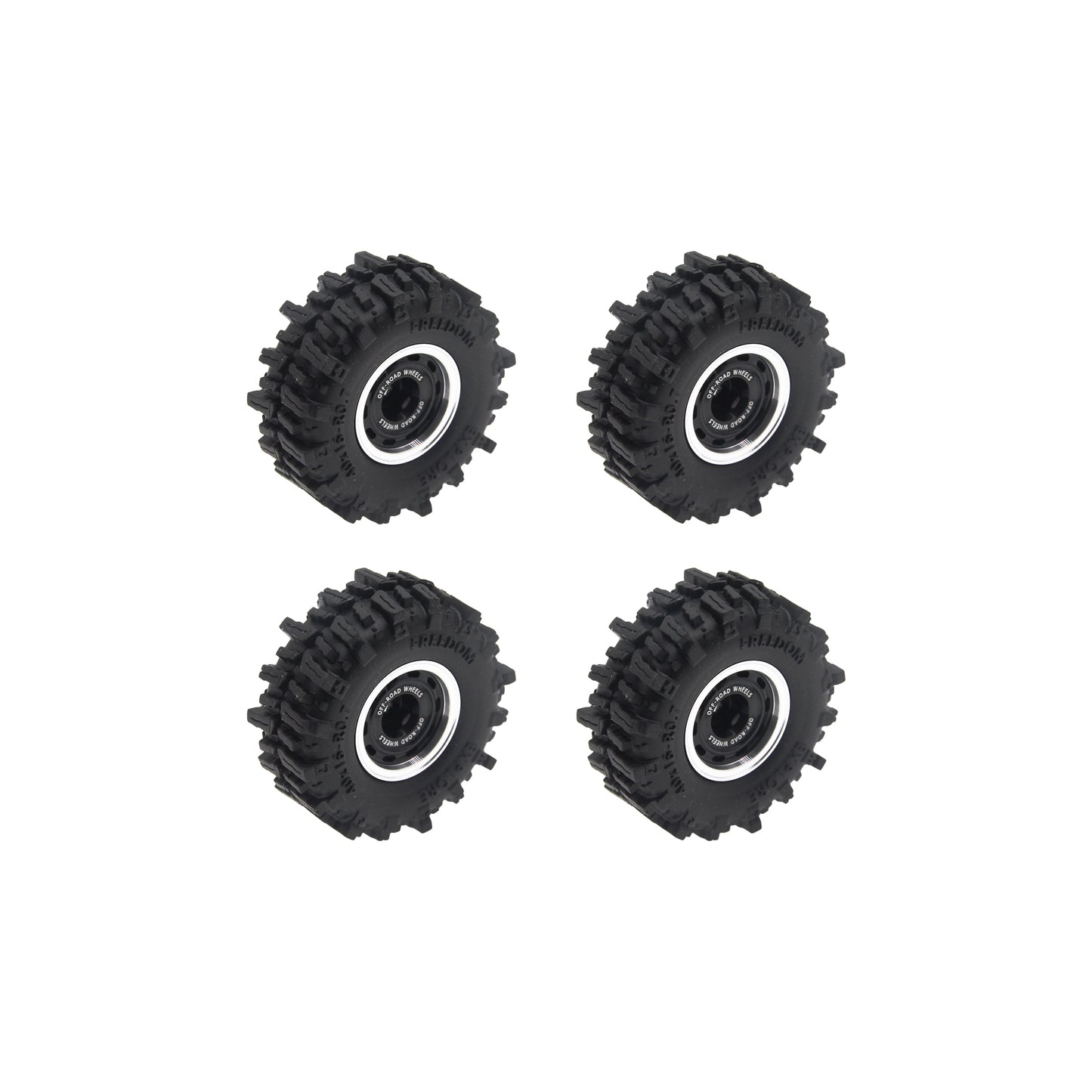 Powerhobby Axial SCX30 0.7" Beadlock Brass Wheels / Tires (4) Black Type B