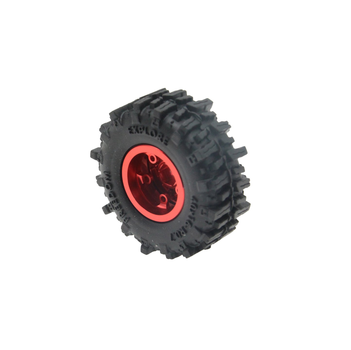 Powerhobby Axial SCX30 0.7" Beadlock Brass Wheels / Tires (4) Red Type B