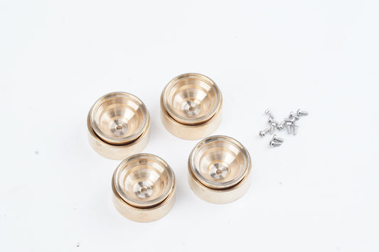 Powerhobby Brass Deep Dish Wheels Gold (4) Axial SCX30