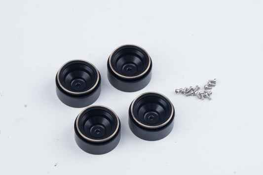 Powerhobby Brass Deep Dish Wheels Black (4) Axial SCX30