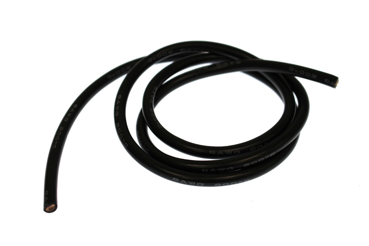 Powerhobby 8AWG Gauge Silicone Wire, 3' Black