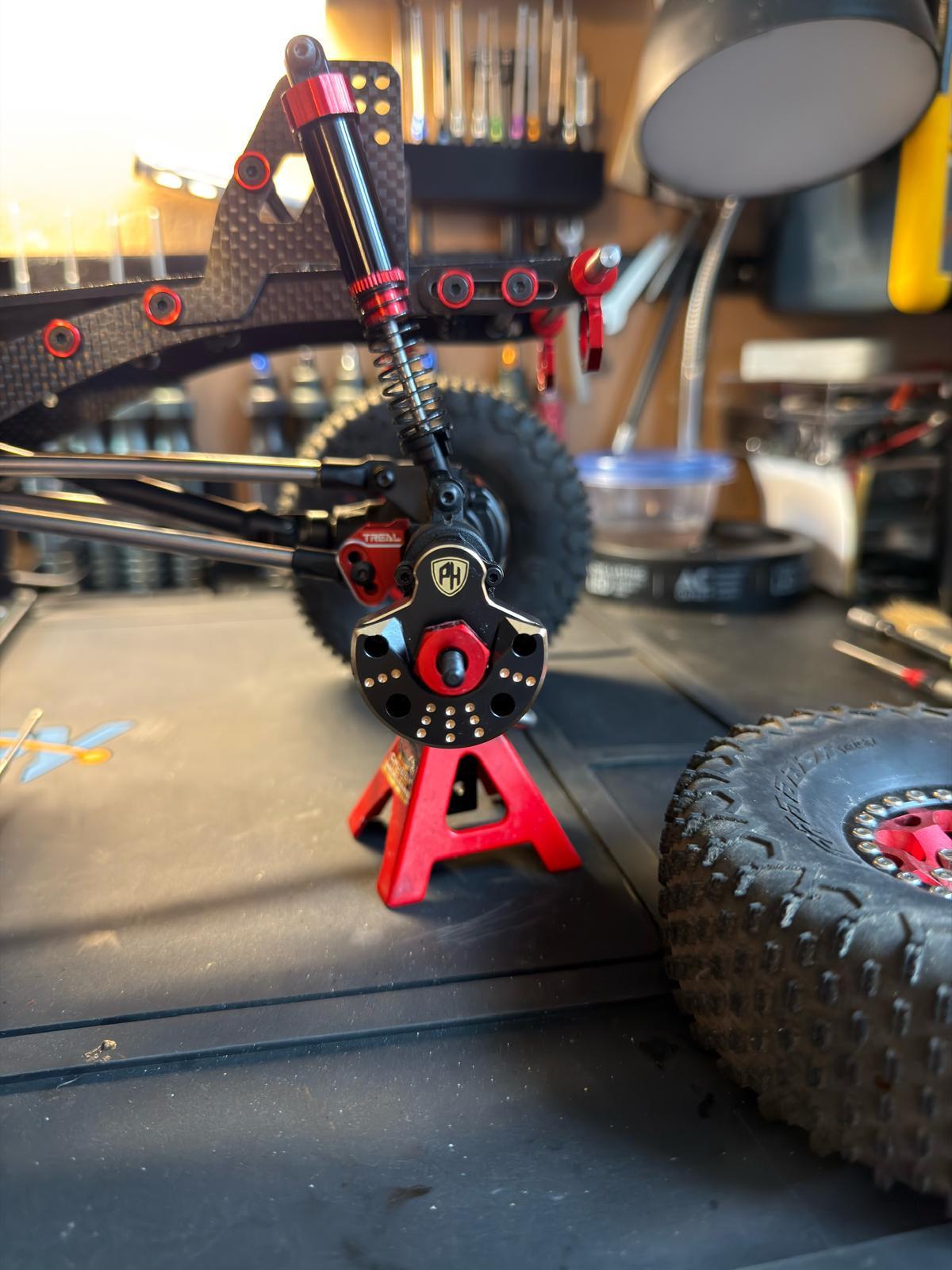 Powerhobby Aluminum Rear Axle Housing Red for Redcat Ascent Fusion