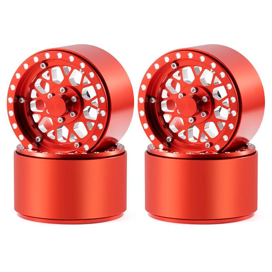 Powerhobby Aluminum 2.2" Beadlock Wheels Red (4) 1/10 Rock Crawler