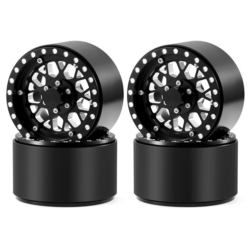 Powerhobby Aluminum 2.2" Beadlock Wheels Black (4) 1/10 Rock Crawler