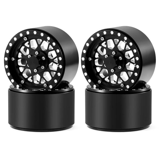 Powerhobby Aluminum 2.2" Beadlock Wheels Black (4) 1/10 Rock Crawler