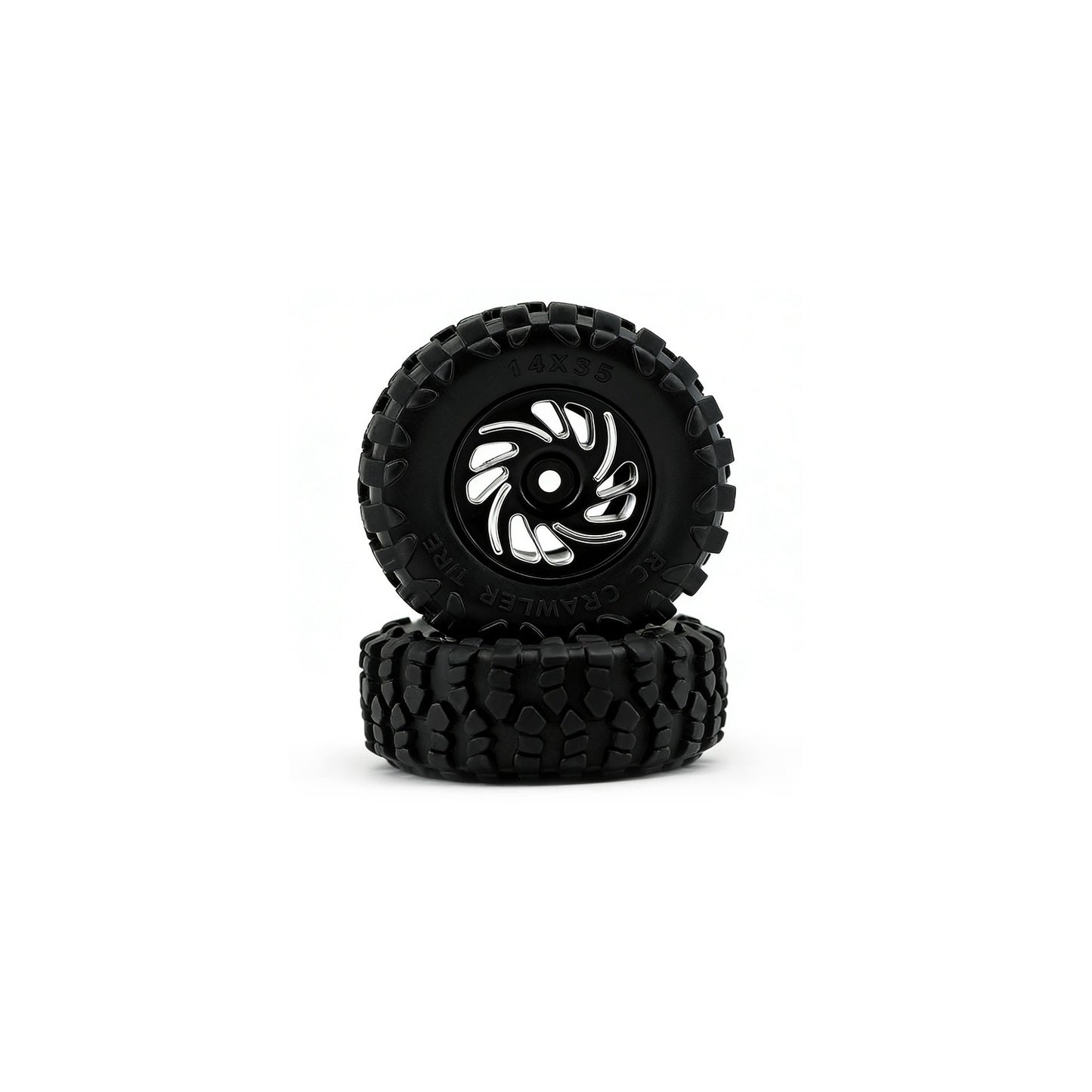 Powerhobby Axial SCX30 Aluminum Beadlock Tires (39mm) / Wheels (4) Black