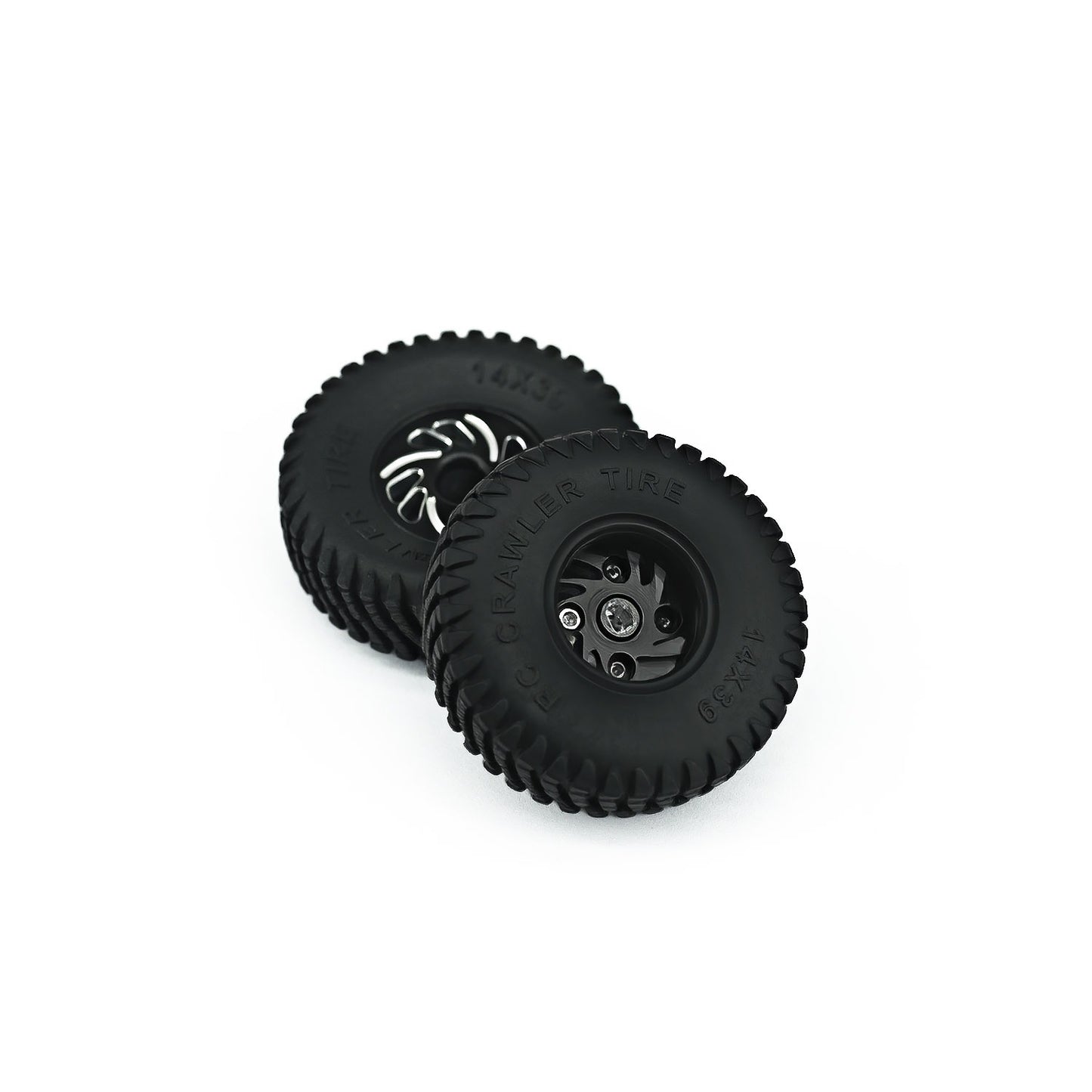Powerhobby Axial SCX30 Aluminum Beadlock Tires (35mm) / Wheels (4) Grey