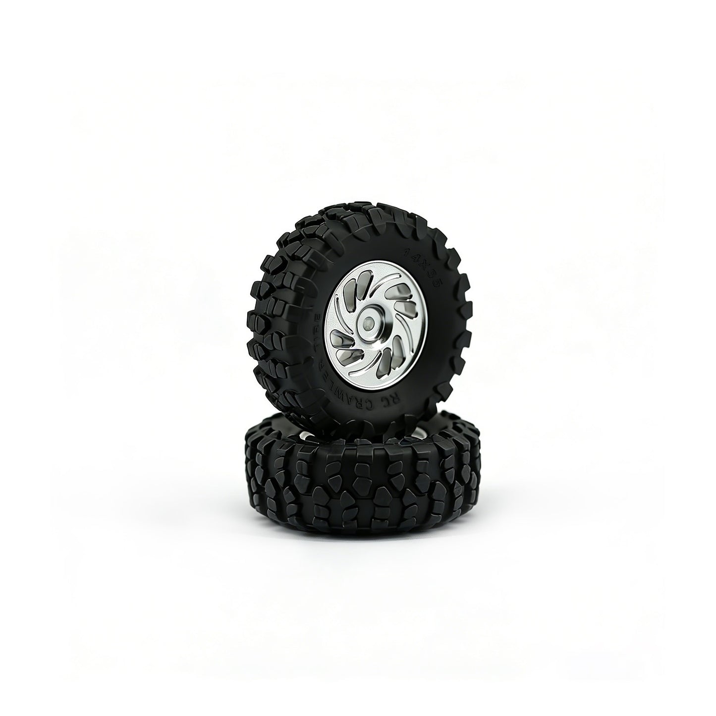 Powerhobby Axial SCX30 Aluminum Beadlock Tires (39mm) / Wheels (4) Silver