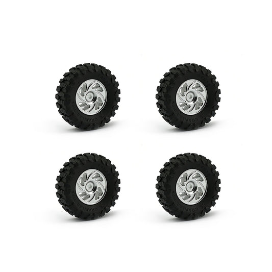 Powerhobby Axial SCX30 Aluminum Beadlock Tires (35mm) / Wheels (4) Silver