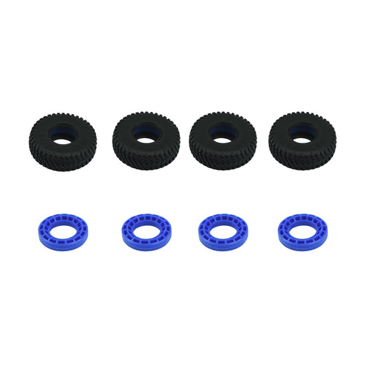 Axial SCX30 35mm Tires with Silicon Insert (4) Blue