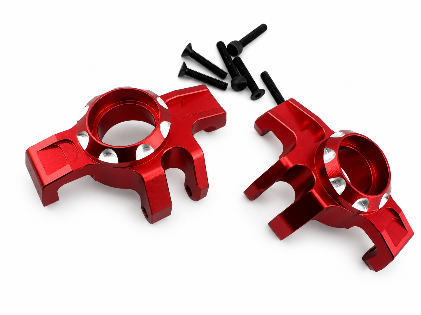Powerhobby Armma 1/16 Mini Kraton Aluminum Front Hubs / Knuckles Red
