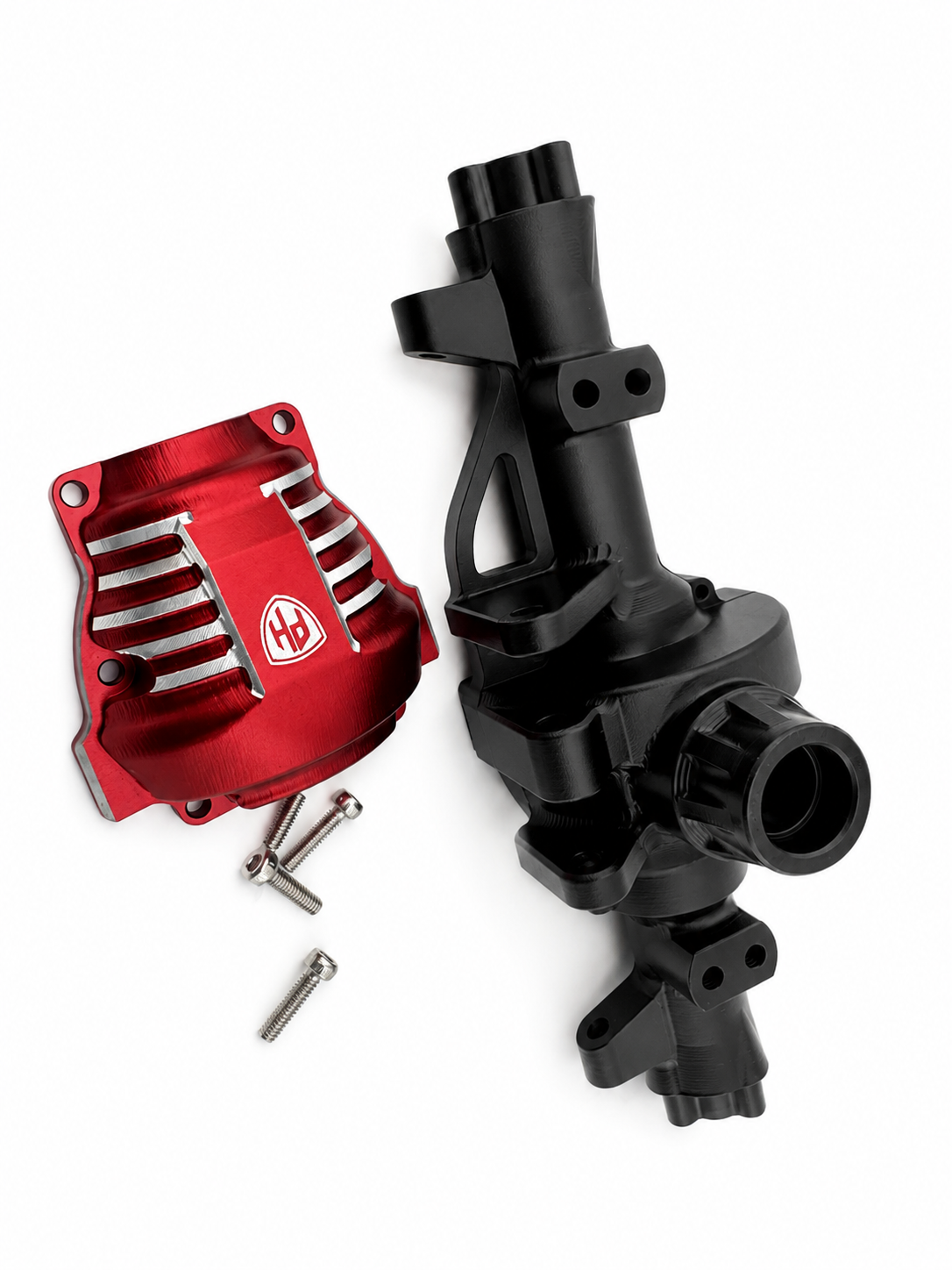 Powerhobby Aluminum Rear Axle Housing for Redcat Ascent Fusion 1/10 Rock Crawler CNC Machined Red.