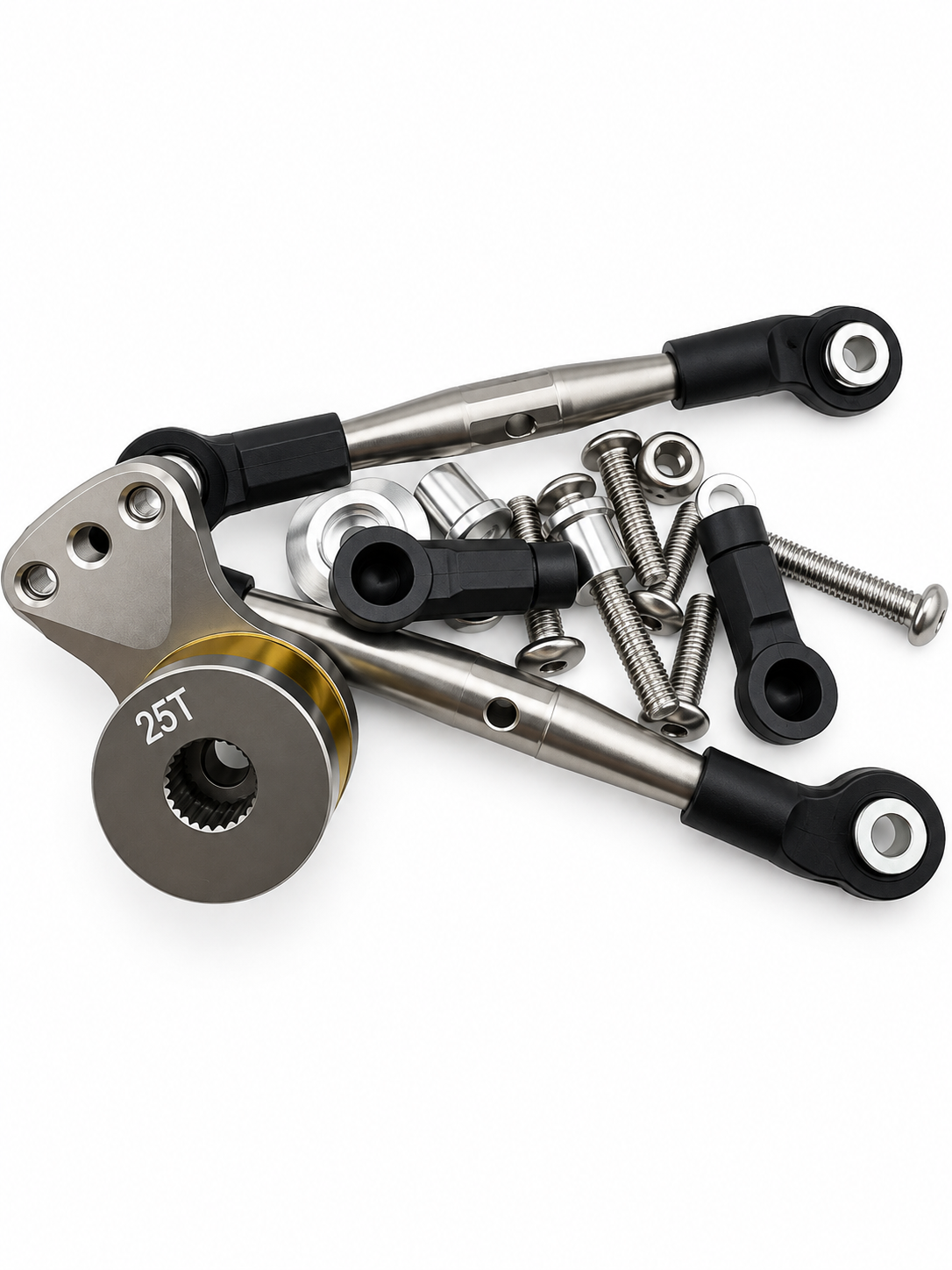 Powerhobby TAMIYA LUNCH BOX HI-TORQUE SERVO SAVER 25T W/ TIE ROD Silver