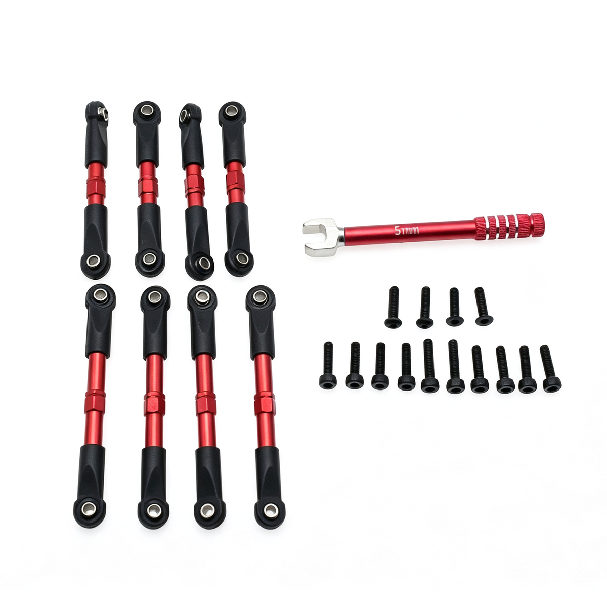 Powerhobby Aluminum Pull Rods Red FOR Trxxas 1/16 E-Revo / Summit