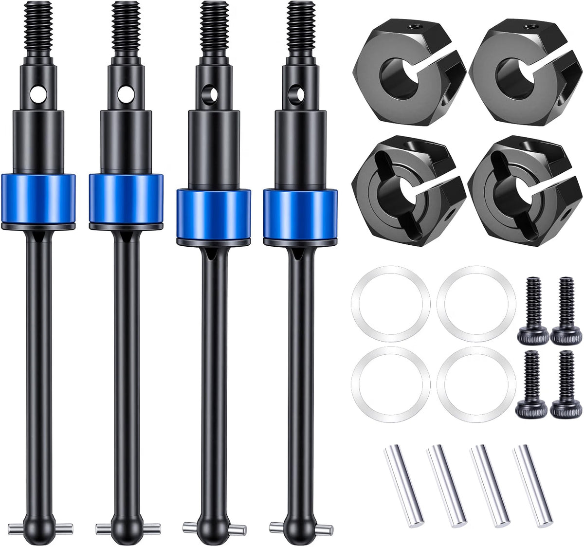 Powerhobby ARRMA 1/14 Mojave GROM Steel Front Rear CVD Axles Drive Shafts Black