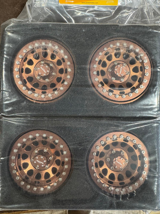 Powerhobby Axial SCX6 2.9” Aluminum Beadlock Wheels Rims Bronze (4)