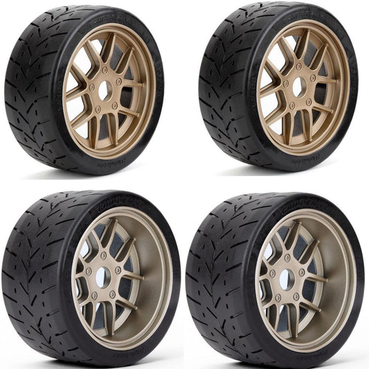 Powerhobby 1/8 Gripper Front Rear 42/54/100 Belted Tires Gold V2 Arrma LIMITLESS.