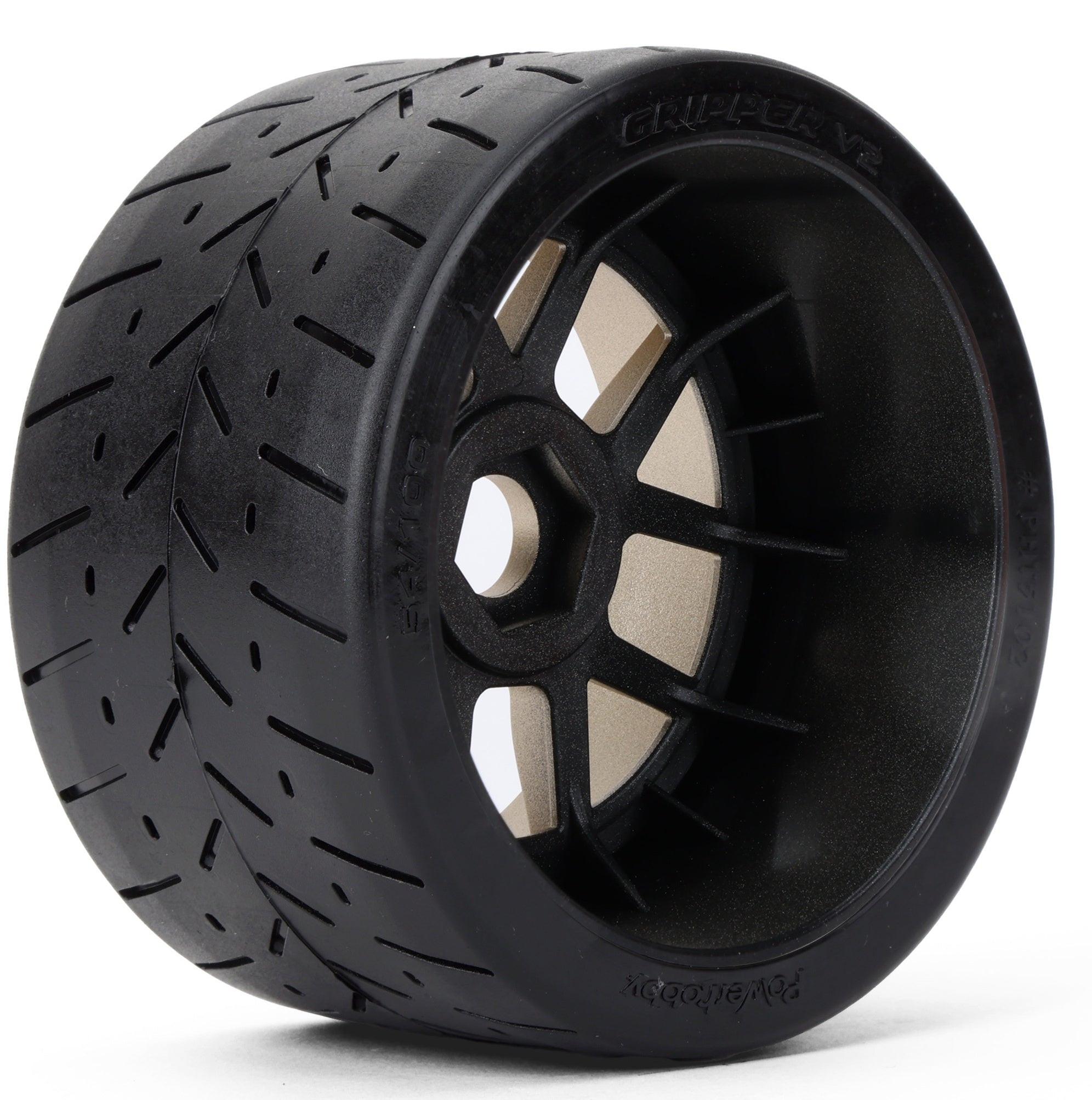 Powerhobby 1/8 Gripper 54/100 Belted Mounted Tires 17mm Gold