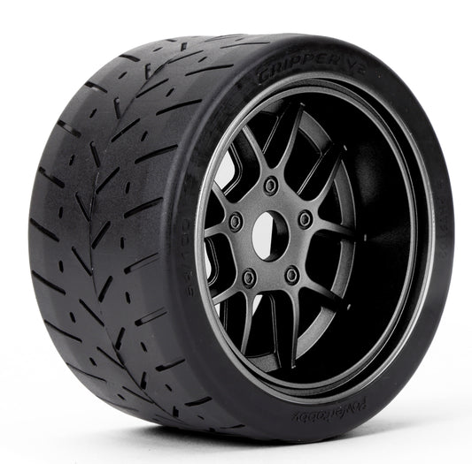 Powerhobby 1/8 Gripper 54/100 Belted Mounted Tires 17mm Black Wheels V2 (2).