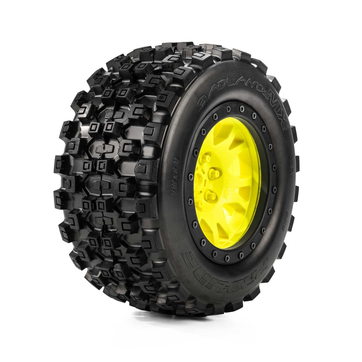 Pro-Line Yellow Badlands MX43 Pro-Loc Mounted Tires / Wheels (4) X-Maxx XMAXX